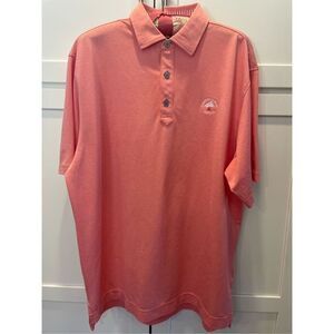 FJ FootJoy Golf Men’s Polo Shirt Peach Culpeper Country Club Sz L